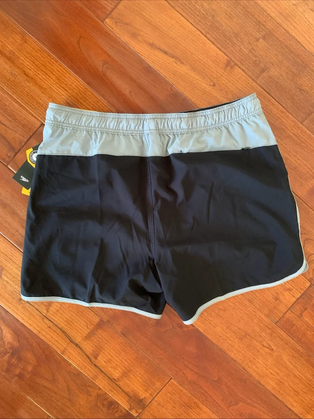 Speedo Swim Trunk Size XL NEW Men's Eco 4-Way Comfort Stretch Black Gray UPF 50+